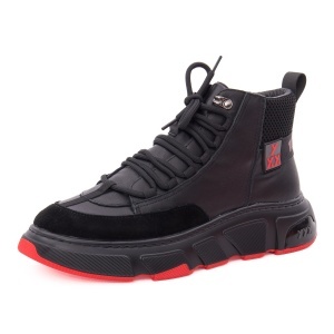 Ghete barbati din piele naturala, Gryxx 1JS90005 01-N, negru