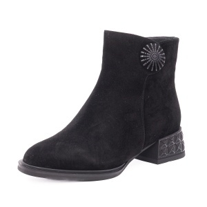 Ghete dama din piele intoarsa, Feeling 27-037-02, negru