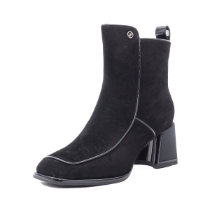 Ghete dama din piele intoarsa, Feeling D219-9030, negru