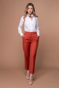 Pantaloni cu croi conic JESSIE, Hermosa, caramiziu