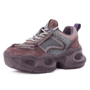 Pantofi dama sport din piele mix, Gryxx 1SW90002A 19-Z, mov multicolor