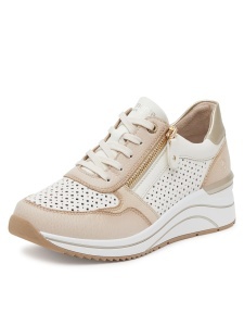 Pantofi dama sport din piele mix, Remonte D0T14-81, bej