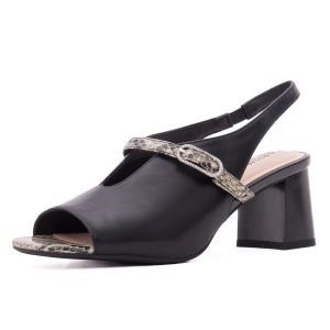 Sandale dama din piele naturala, Karisma JYJY80025A 01-N, negru