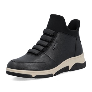 Botine dama din piele naturala, Rieker L5651-0, negru