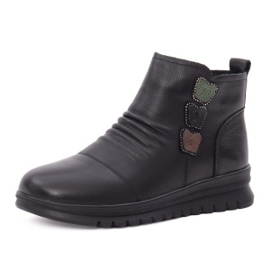 Ghete dama din piele naturala, Feeling 25921, negru