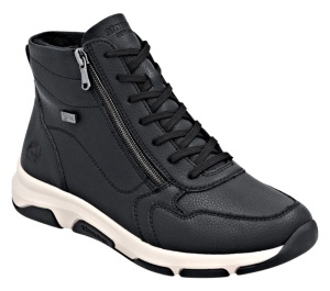 Ghete sport damă Remonte D1S71-00 din piele naturală, negre, cu fermoar