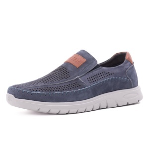 Pantofi barbati de vara din piele naturala nabuc, Otter 85DT80006A 42-2, bleumarin
