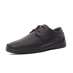 Pantofi bărbați de vară Otter OTA 11 01-N din piele naturală,negru