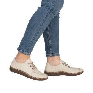 Pantofi dama, piele naturala, Rieker N2402-60, bej