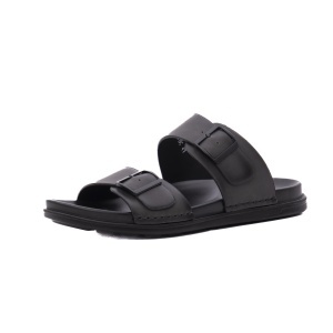 Papuci barbati din piele naturala, Otter 28Z580019C 51-N, gri inchis
