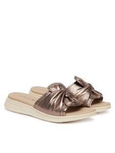 Papuci dama din piele naturala, Caprice 9-27208-46 398 BROWN METALLIC, maro