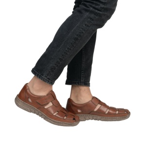 Sandale bărbătești casual, Rieker 03578-24 din piele naturala, maro