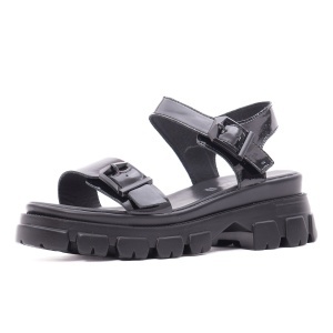 Sandale dama din piele naturala lacuita, Karisma V4VA60002A 01-L, negru