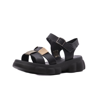 Sandale dama din piele naturala, PASS Collection J9J980009A 01-N, negru