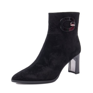 Botine dama din piele intoarsa, Epica 1K390003B 01-I, negru