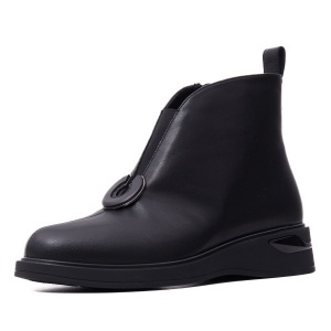 Botine dama din piele naturala, Karisma JYJY70002B 01-N, negru