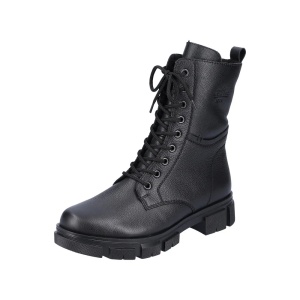 Botine dama din piele naturala, Rieker Y7116-00, negru