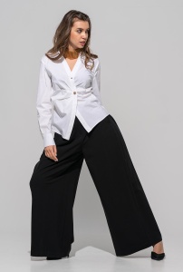 Camasa din poplin ce urmareste talia si defineste silueta ANDRIA Hermosa, alb