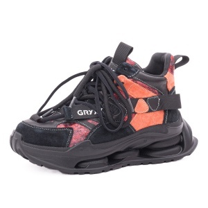 Ghete dama din piele mix, Gryxx 136889A L2-Z, negru diverse