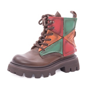 Ghete dama din piele naturala, Gryxx 1LY90018B H6-N, maro multicolor