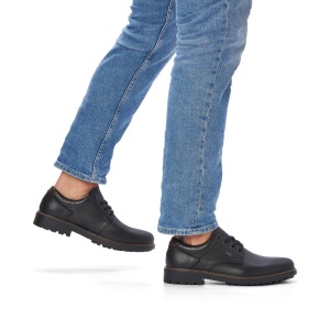 Pantofi barbati casual, piele naturala, F4611-00, negru
