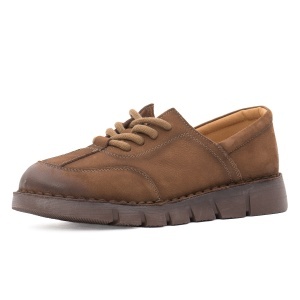 Pantofi dama casual din piele naturala, Feeling, 2388, maro kaki