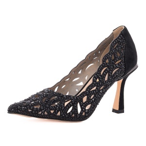 Pantofi dama eleganti din piele naturala intoarsa, ALMA EN PENA, I260245 SUEDE BLACK, negru