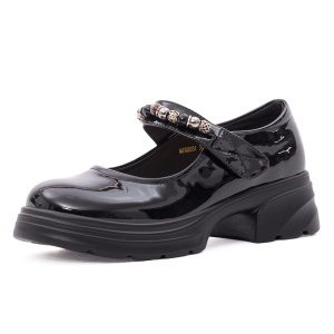 Pantofi dama eleganti din piele naturala lacuita, PASS Collection 1MA90003A 01-L, negru