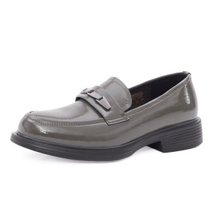 Pantofi dama eleganti din piele naturala lacuita, PASS Collection 1M590014B 40-L, kaki
