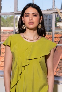 Rochie din rayon MARUSIA, Hermosa, lime