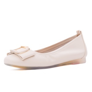 Balerini dama din piele naturala, PASS Collection M4M480009B 52-N, crem