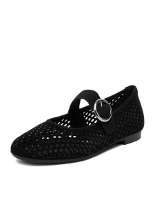 Balerini dama din piele naturala, Remonte D0K18-02, negru