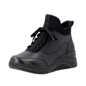 Botine dama din piele naturala, Remonte D0T81-00, negru