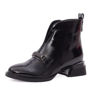 Ghete dama din piele naturala lacuita, Epica 3B317-A801-ZP170B 01-L, negru