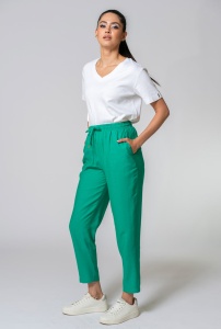 Pantaloni uni conici din rayon, cu un croi lejer si modern GLORYA, Hermosa, verde