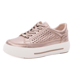 Pantofi dama casual din piele naturala, Caprice, 9-23719-44 341 TAUPE METALLIC, taupe
