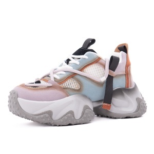 Pantofi dama sport din piele mix Feeling 5022, mov
