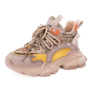 Pantofi dama sport din piele naturala nabuc, Gryxx, 1LY70013B 97-2, bej diverse