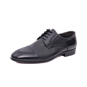 Pantofi eleganți bărbați Caribu 3MKD1-16-4A 01-N negru piele naturală cap-toe texturat