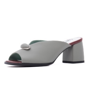 Papuci dama din piele naturala, Karisma 7QXS80007C 06-N, verde