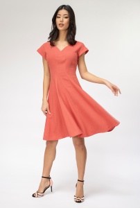 Rochie de in uni cu croi amplu YANIRA, Hermosa, caramiziu