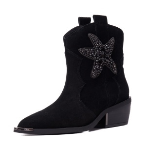 Botine dama din piele intoarsa, Alma en Pena I250906, negru