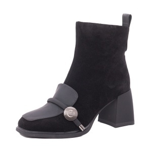 Botine damă din piele întoarsă, Epica 3V1216-S605-G5 01-I, negru