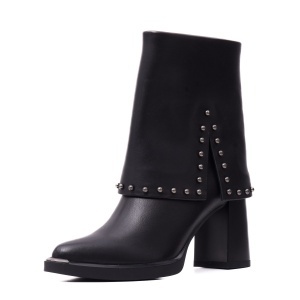 Botine dama din piele naturala, Epica 3V1244-S791-G6 01-N, negru