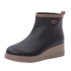 Botine dama din piele naturala, PASS Collection 1J970010A 01-N, negru