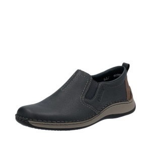 Pantofi Casual Bărbați Rieker 05264-14 Bleumarin - Piele Naturală - Lățime H (Extra Wide)