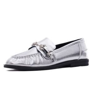 Pantofi dama casual din piele naturala, Epica 4ZFL80009B 18-N, argintiu
