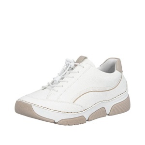 Pantofi Sport Damă Rieker 45969-80 Albi - Confort Antistress - Piele Ecologică