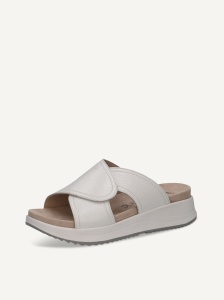 Saboti dama din piele naturala, Caprice 9-27209-46 105 WHITE DEER, alb