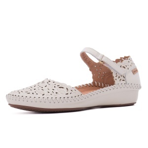 Saboti dama din piele naturala, Pikolinos P. VALLARTA 655-0906, alb
